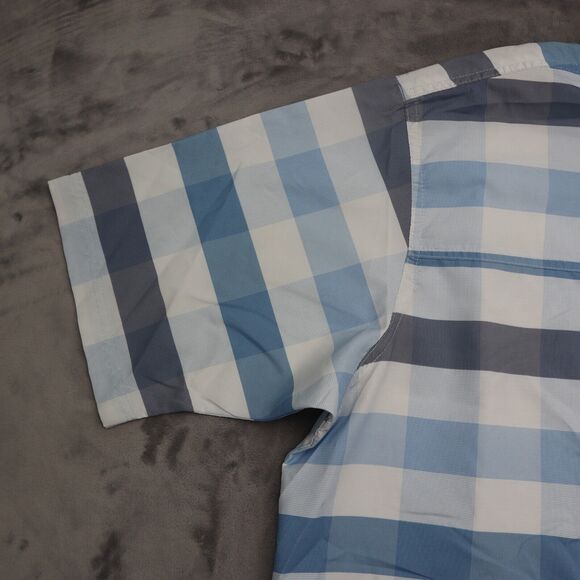 Wrangler Shirt Mens XL Extra Blue White Hike Camp Fish Outdoor Work Button Up - Picture 9 of 15